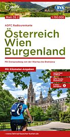 BVA & ADFC Verlag - Carte indéchirable Vélo - OS2 Autriche - Vienne, Burgenland