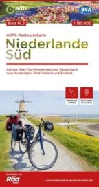 BVA & ADFC Verlag - Carte vélo indéchirable - Pays-Bas n°2 - Sud des Pays-Bas