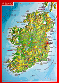 Georelief - Carte Postale en relief - L'Irlande