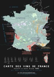 Les ateliers graphiques Mulko - Poster - Carte des vins de France