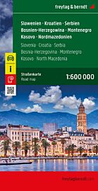 Freytag & Berndt - Carte de Slovénie - Croatie - Serbie - Bosnie-Herzégovine - Kosovo - Macédoine du nord - Monténégro
