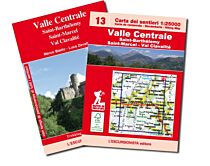 L'Escursionista - Carte de randonnées - N°13 - Valle Centrale, Saint-Barthélemy, Saint-Marcel, Val Clavalité