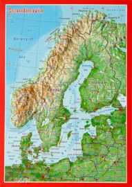 Georelief - Carte Postale en relief - La Scandinavie