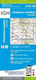 I.G.N. Carte au 1-25.000ème - Série bleue - 2418SB - Château-Landon- Corbeilles