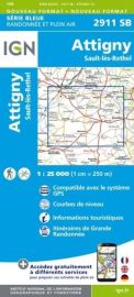 I.G.N. Carte au 1-25.000ème - Série bleue - 2911SB - Attigny - Sault-Lès-Rethel