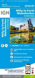 I.G.N. Carte au 1-25.000ème - TOP 25 - 2316ET - Milly-La-Forêt - Malesherbes - la Ferté-Alais