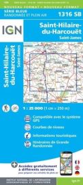 I.G.N. Carte au 1-25.000ème - Série bleue - 1316SB - Saint Hilaire du Harcouët - Saint-James