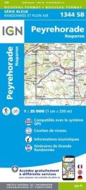 I.G.N. Carte au 1-25.000ème - Série bleue - 1344 SB - Peyrehorade - Hasparren