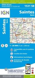 I.G.N. Carte au 1-25.000ème - Série bleue - 1531 SB - Saintes - Burie