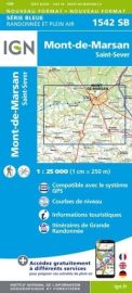 I.G.N. Carte au 1-25.000ème - Série bleue - 1542 SB - Mont-De-Marsan - Saint-Sever