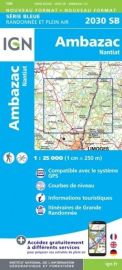 I.G.N - Carte au 1-25.000ème - Série bleue - 2030SB - Ambazac - Nantiat