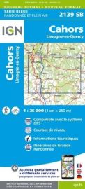 I.G.N. Carte au 1-25.000ème - Série bleue - 2139SB - Cahors - Limogne en Quercy