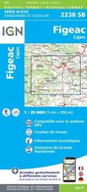 I.G.N. Carte au 1-25.000ème - Série bleue - 2238SB - Figeac - Cajarc