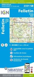 I.G.N - Carte au 1-25.000ème - Série bleue - 2331SB - Felletin - Crocq - Giat