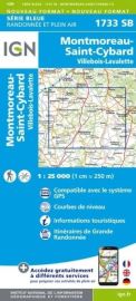 I.G.N. Carte au 1-25.000ème - Série bleue - 1733SB - Montmoreau-Saint-Cybard - Villebois-Lavalette
