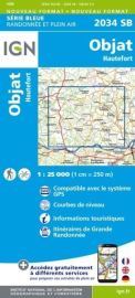 I.G.N - Carte au 1-25.000ème - Série bleue - 2034SB - Bojat - Hautefort