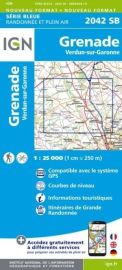 I.G.N - Carte au 1-25.000ème - Série bleue - 2042SB - Grenade - Verdun-Sur-Garonne