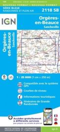 I.G.N - Carte au 1-25.000ème - Série bleue - 2118SB - Orgères-En-Beauce - Sancheville