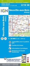 I.G.N - Carte au 1-25.000ème - Série bleue - 2218SB - Neuville-Aux-Bois - Artenay