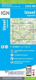 I.G.N. Carte au 1-25.000ème - Série bleue - 2332SB - Ussel- Eygurande