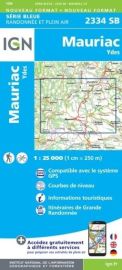 I.G.N. Carte au 1-25.000ème - Série bleue - 2334SB - Mauriac- Ydes