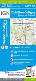 I.G.N - Carte au 1-25.000ème - Série bleue - 2420SB - Châtillon-Coligny - Nogent-Sur-Vernisson