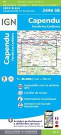 I.G.N - Carte au 1-25.000ème - Série bleue - 2446SB - Capendu - Ferrals-Les-Corbières