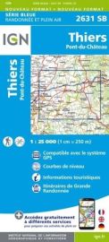 I.G.N. Carte au 1-25.000ème - Série bleue - 2631SB - Thiers- Pont-Du-Château