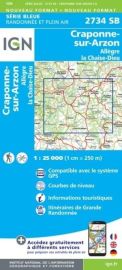 I.G.N - Carte au 1-25.000ème - Série bleue - 2734SB - Craponne-Sur-Arzon - Allègre - La Chaise-Dieu