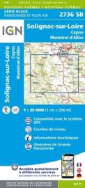 I.G.N - Carte au 1-25.000ème - Série bleue - 2736SB - Solignac-Sur-Loire - Cayres - Monistrol-D'Allier