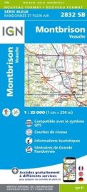 I.G.N - Carte au 1-25.000ème - Série bleue - 2832SB - Montbrison - Veauche