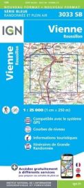 I.G.N - Carte au 1-25.000ème - Série bleue - 3033SB - Vienne - Roussillon