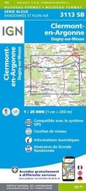 I.G.N - Carte au 1-25.000ème - Série bleue - 3113SB - Clermont-En-Argonne - Dugny-Sur-Meuse