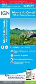 I.G.N. Carte au 1-25.000ème - TOP 25 - 2435OTR - Monts du Cantal - Résistante