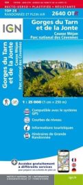 I.G.N. Carte au 1-25.000ème - TOP 25 - 2640OTR - Gorges du Tarn et de la Jonte - Causse Méjan - Parc National des Cévennes