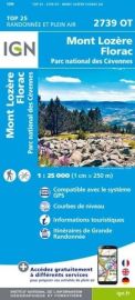 I.G.N. Carte au 1-25.000ème - TOP 25 - 2739OT - Mont Lozère - Florac- Parc National des Cévennes