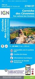 I.G.N - Carte au 1-25.000ème - TOP 25 - 2740ET - Corniche des Cevennes - Parc National des Cevennes