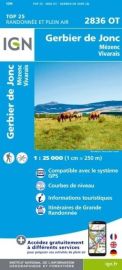 I.G.N. Carte au 1-25.000ème - TOP 25 - 2836OT - Gerbier de Jonc - Mézenc Vivarais