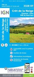 I.G.N - Carte au 1-25.000ème - TOP 25 - 3328OT - Crêt de la Neige - Oyonnax - Lélex - PNR du Haut-Jura