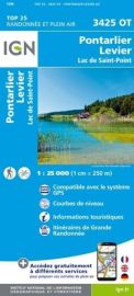 I.G.N - Carte au 1-25.000ème - TOP 25 - 3425OT - Pontarlier - Levier - Lac de Saint Point