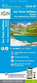 I.G.N. Carte au 1-25.000ème - TOP 25 - 3534OT - les Trois Vallées - Modane - Parc National de la Vanoise