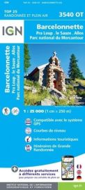 I.G.N - Carte au 1-25.000ème - TOP 25 - 3540OT - Barcelonnette - Pra-Loup - Le Sauze - Allos - Parc National du Mercantour