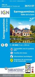 I.G.N - Carte au 1-25.000ème - TOP 25 - 3613ET - Sarreguemines - Vallée de la Sarre