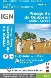 I.G.N. Carte au 1-25.000ème - TOP 25 - M0821OT - Presqu'île de Quiberon - Auray - Carnac