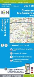 I.G.N - Carte au 1-25.000ème - Série bleue - 2621SB - Courson-les-Carrières - Thury