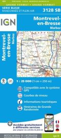 I.G.N - Carte au 1-25.000ème - Série bleue - 3128SB - Montrevel-en-Bresse - Marboz