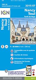 I.G.N - Carte au 1-25.000ème - TOP 25 - 3315 ET - Nancy - Toul - Forêt de Haye