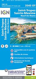 I.G.N - Carte au 1-25.000ème - TOP 25 - 3545 OT - Saint-Tropez - Sainte-Maxime - Massif des Maures
