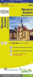 I.G.N Carte au 1-100.000ème - TOP 100 - n°135 - Nevers - Autun