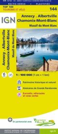 I.G.N Carte au 1-100.000ème - TOP 100 - n°144 - Annecy - Albertville - Chamonix-Mont-Blanc